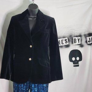 Vintage Breckenridge Black Velvet Blazer Sz 10 Womens